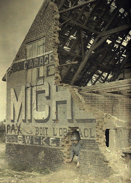 ruined building and soldier